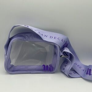 Urban Decay Cosmetics Purple Lavender Transparent Crossbody Stadium Bag, New
